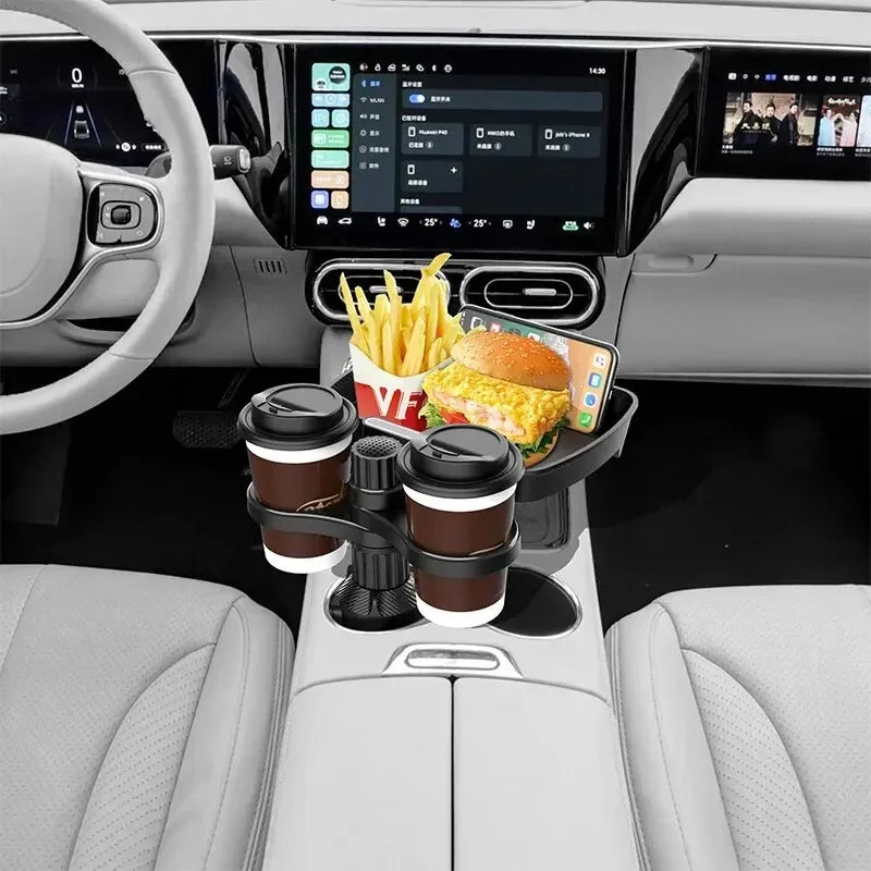 Multifunctional Adjustable 360 Rotation Dual Cup Holder Expander Snack