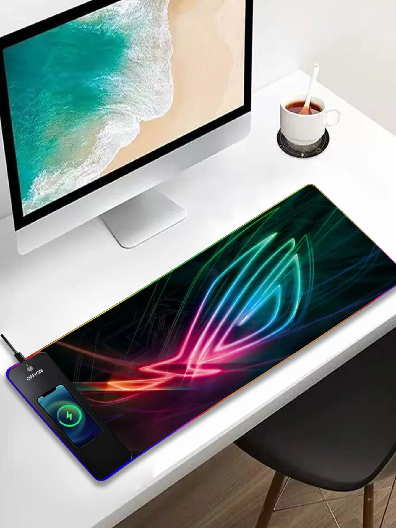 RGB Illuminated Multi - functional 15W Wireless Charging Mouse Pad