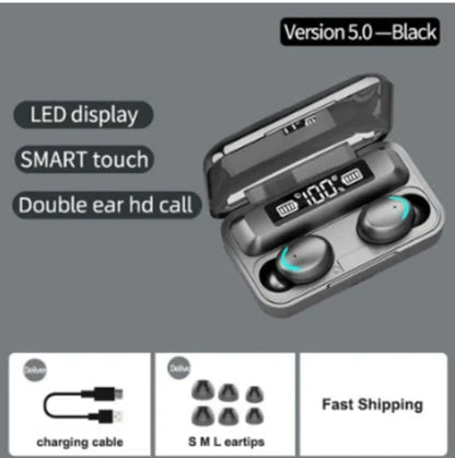 F9 Wireless Bluetooth Earphones with LED Dislpaly TWS Headset Earbuds
