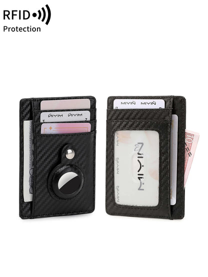 Ultrathin RFID Blocking Credit Card Wallet Can hold Airtag wallet