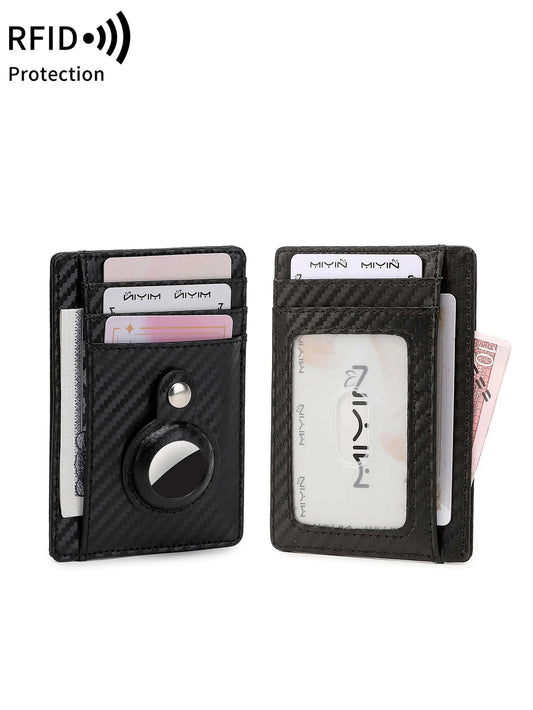 Ultrathin RFID Blocking Credit Card Wallet Can hold Airtag wallet