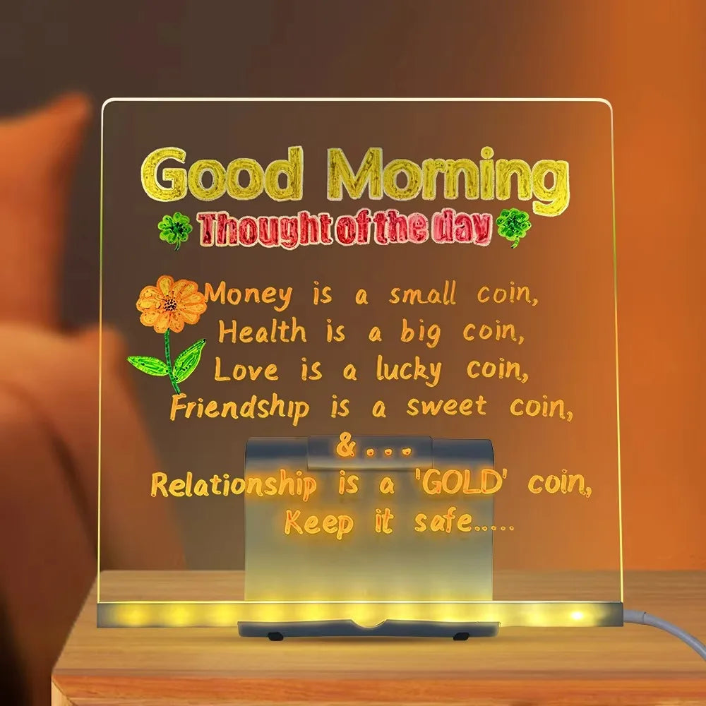 LED Acrylic Drawing Board DIY Erasable Luminous Writing Boards with