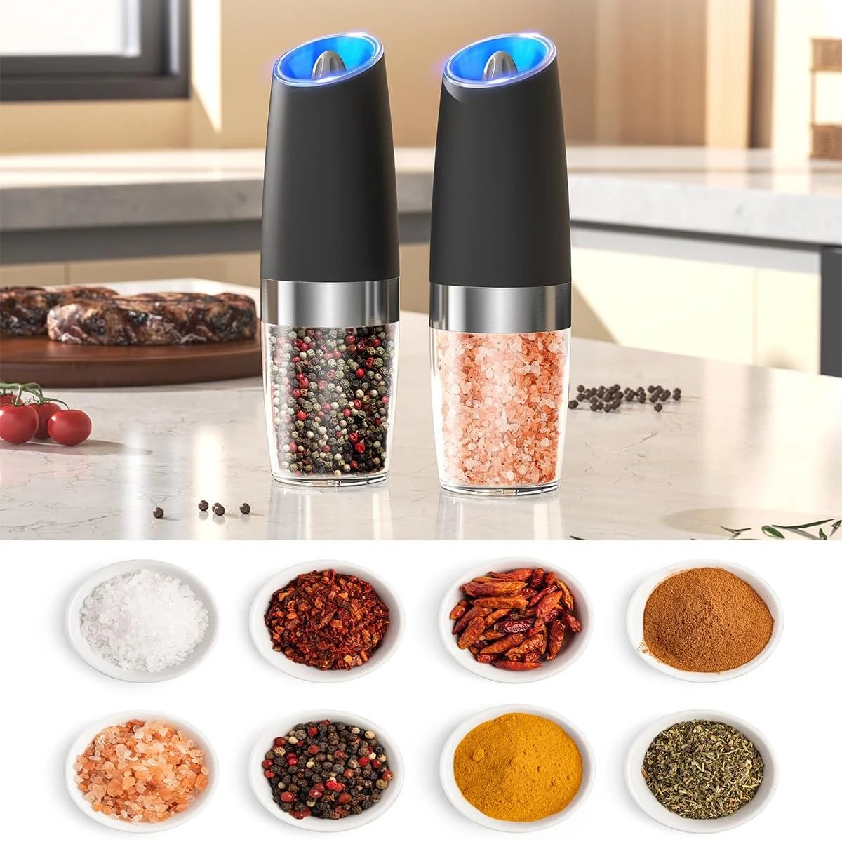 Automatic Gravity Electric Pepper Grinder Mill Spice Salt and Pepper