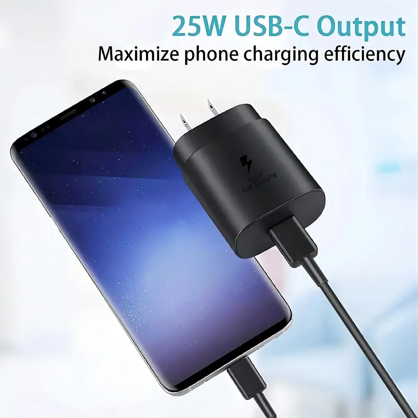 PD 25W Fast Charging Charger with 1M/3FT Type C Cable Set for Samsung