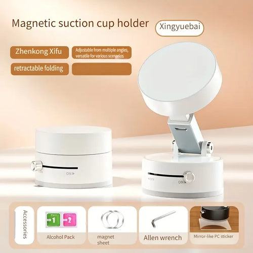 Adjustable Vacuum Suction Cup Magnetic Phone Holder Lazy