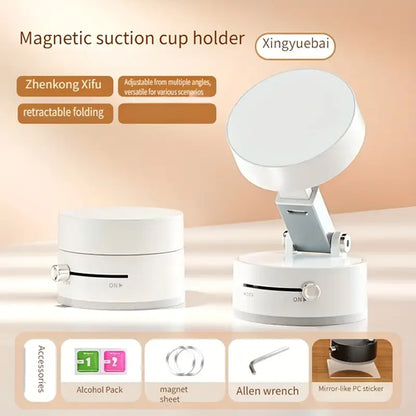 Adjustable Vacuum Suction Cup Magnetic Phone Holder Lazy