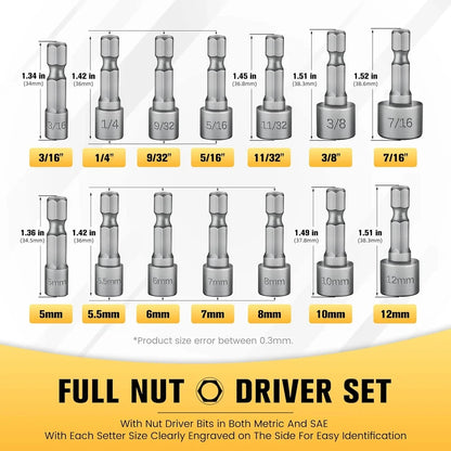 9/14PCS Powerful Socket Hexagonal Wrench Hexagonal Handle Screwdriver