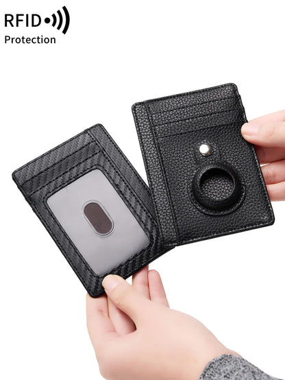 Ultrathin RFID Blocking Credit Card Wallet Can hold Airtag wallet