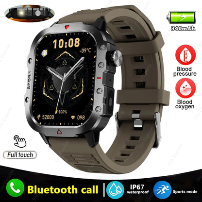 Military Sports Smart Watch 2.01" HD Touch Screen Bluetooth Call LED