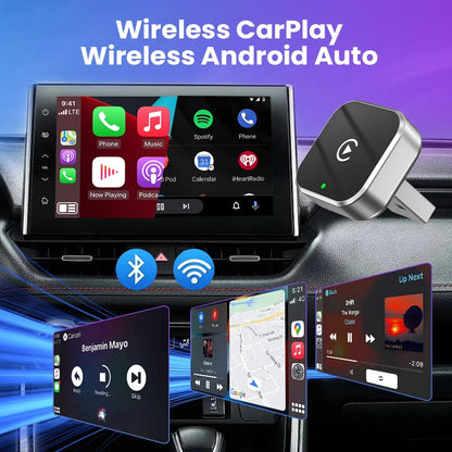 Wireless Android Auto Dongle Wireless CarPlay Adapter 2in1 AI Smart