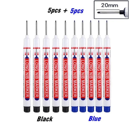 10Pcs/Set Multi-Purpose 20mm Deep Hole Long Nib Head Marker For Metal
