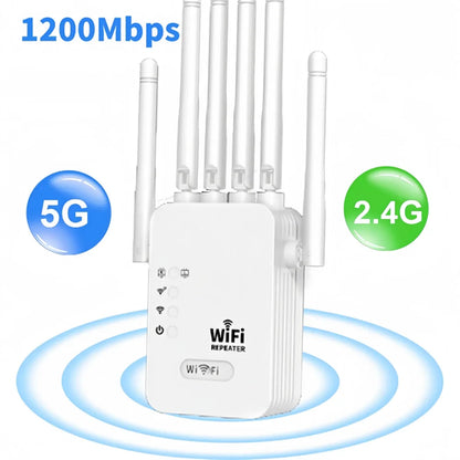 1200Mbps Wireless WiFi Repeater Wifi Signal Booster Dual-Band 2.4G 5G