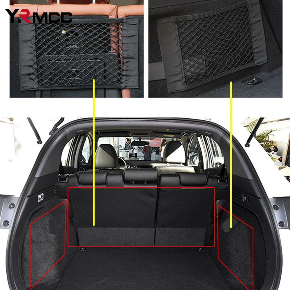 Car Back Rear Trunk Bag Organizer Mesh Net Auto Seat Back Storage Bag