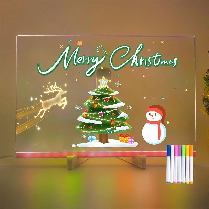 LED Acrylic Drawing Board DIY Erasable Luminous Writing Boards with