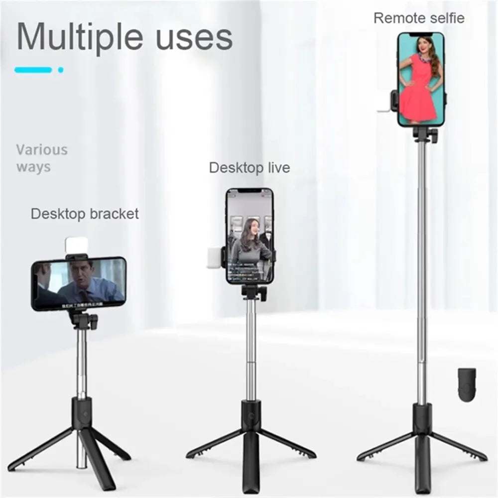 Cell Phone Selfie Stick Tripod Bluetooth Remote Wireless Selfi Stick