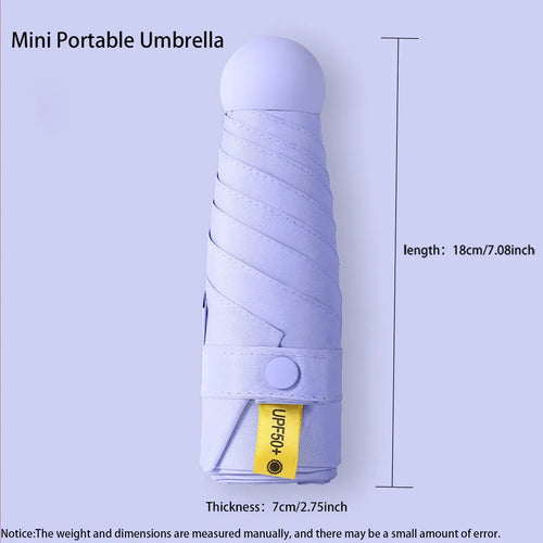 Sun Umbrella Travel Umbrella Compact Ultralight Mini Portable