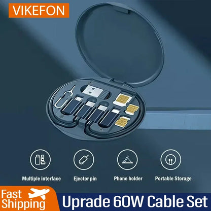 Multi USB Type C to C 60W Charging Adapter Cable Kit USB C For