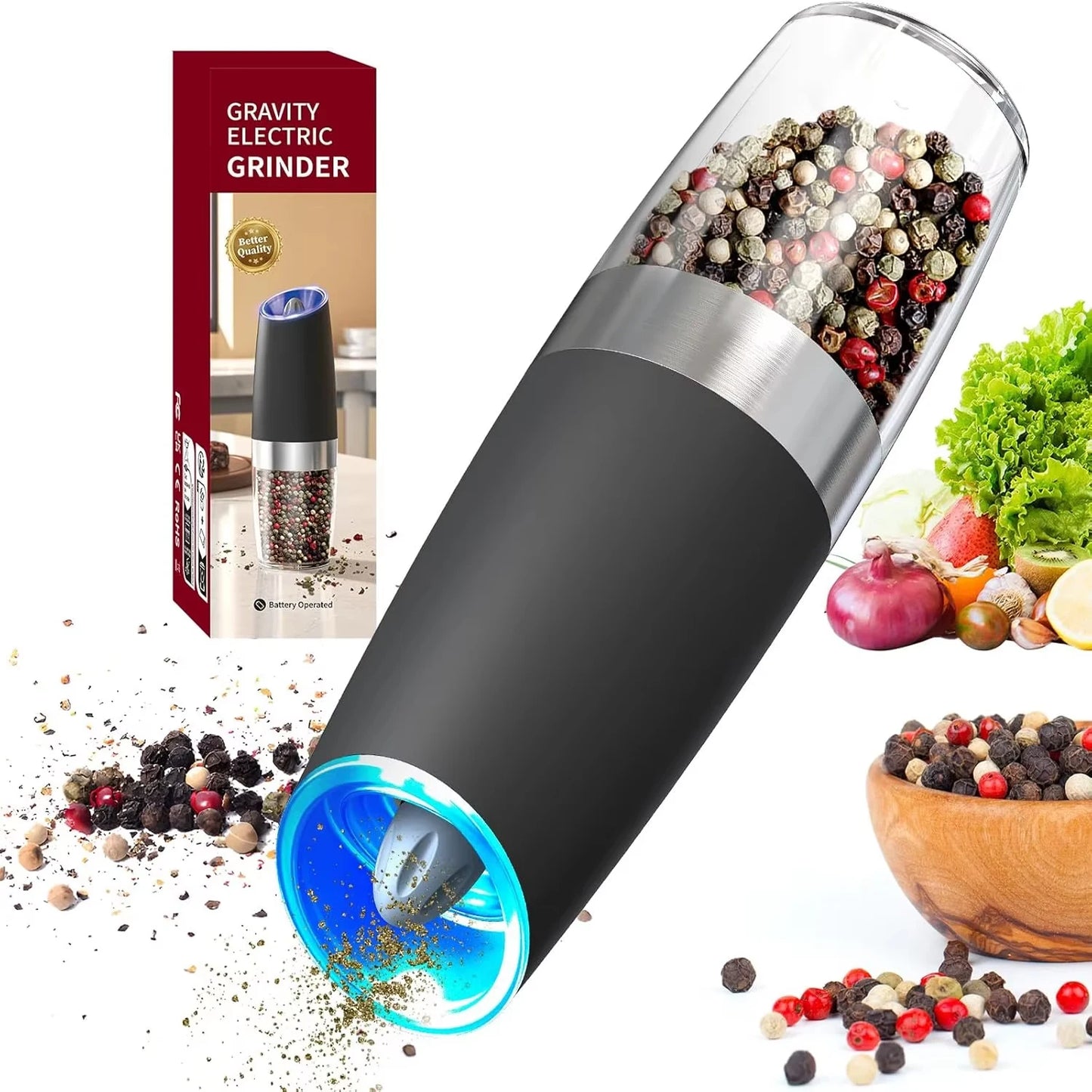 Automatic Gravity Electric Pepper Grinder Mill Spice Salt and Pepper
