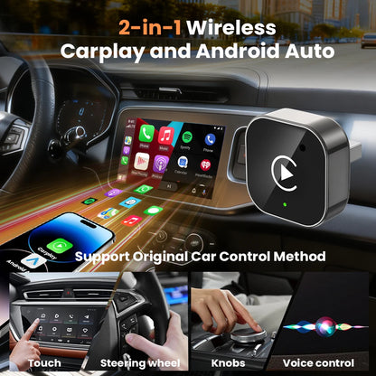 CarPlay Android Auto Wireless Adapter Plug And Play Bluetooth WiFi