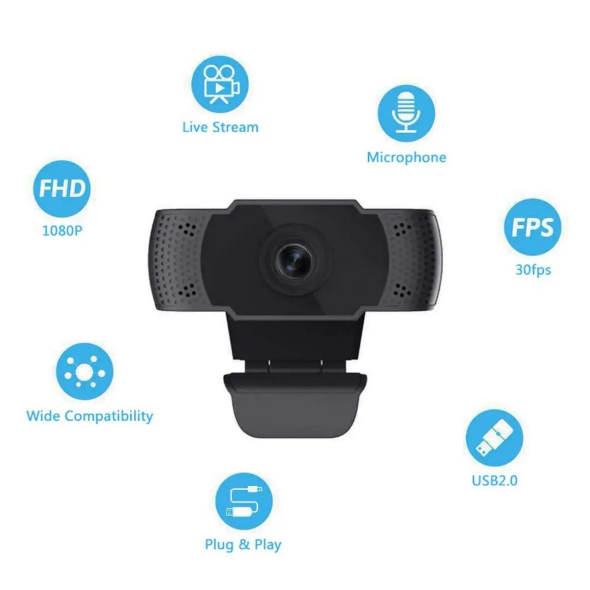 New 1080P Webcam Full HD Web Camera With LED Fill Light Microphone USB