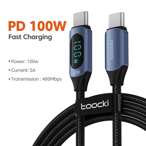 Toocki 100W USB C Cable for Samsung to 5A LED Digital Display