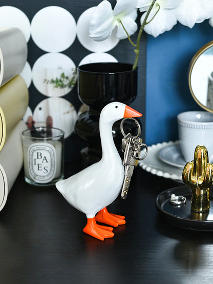 Resin Goose & Duck Desktop Sculpture with Key Holder