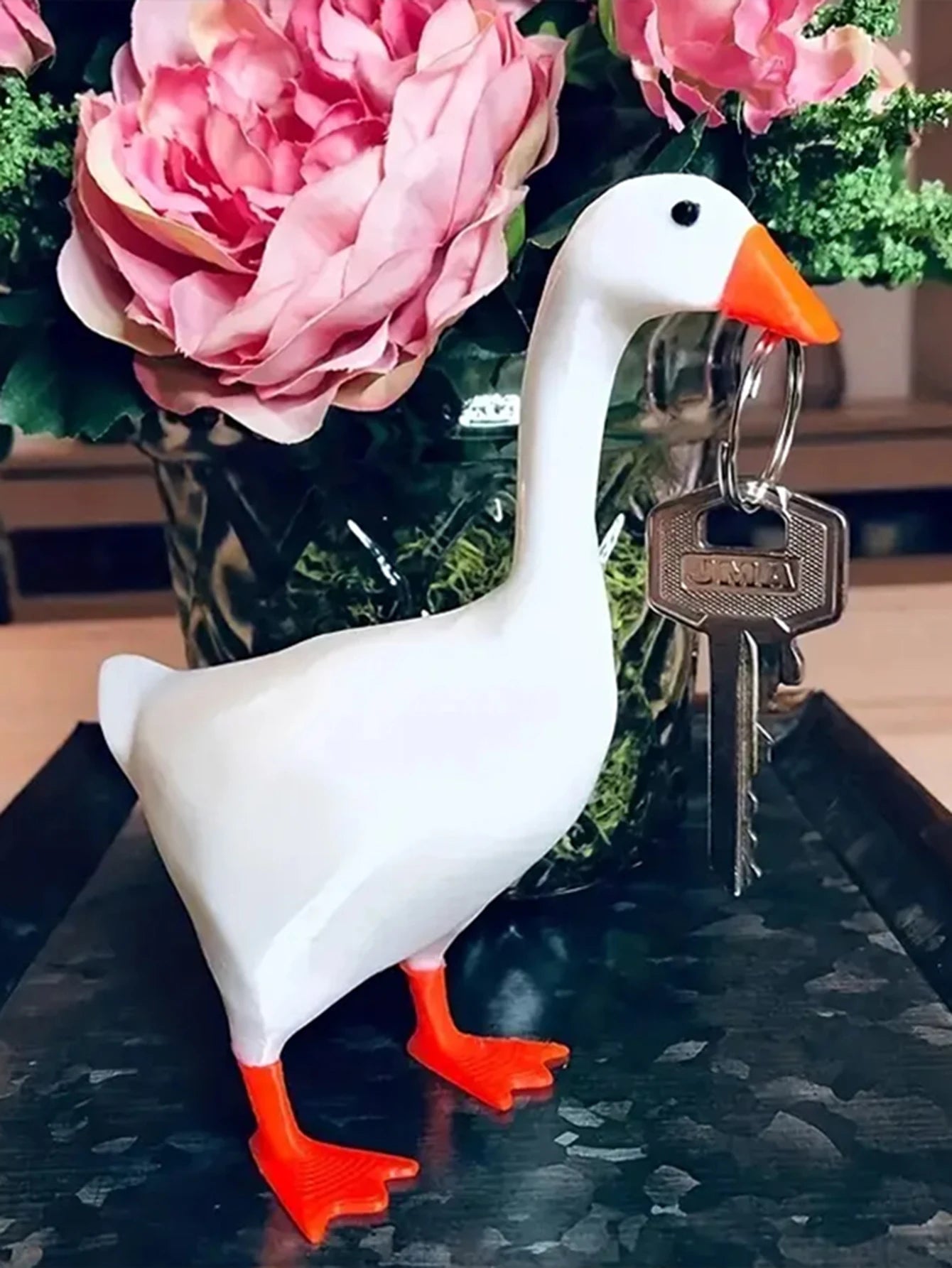 Resin Goose & Duck Desktop Sculpture with Key Holder