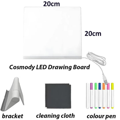 LED Acrylic Drawing Board DIY Erasable Luminous Writing Boards with