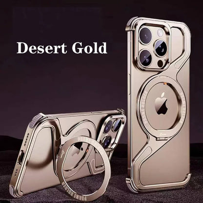 Metal Z Shape Magnetic MagSafe Stand Phone Case For iPhone 13 14 15 16