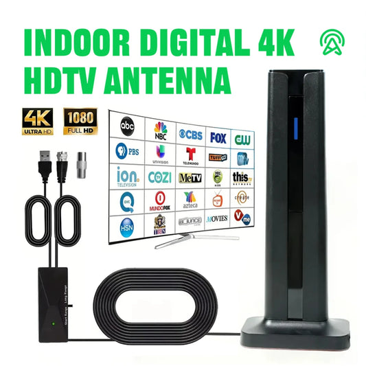 Amplified Indoor TV Antenna 200+ Miles Range with High Gain Signal