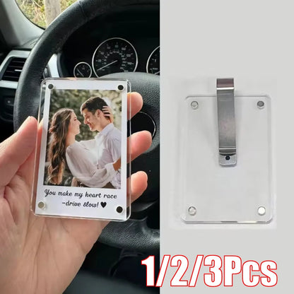 1/2/3Pcs Picture Photo Frame Car Visor Photo Clip Auto Interior Decor
