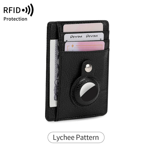Ultrathin RFID Blocking Credit Card Wallet Can hold Airtag wallet