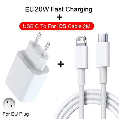 USB C Cable PD 20W Charger For Apple iPhone 12 13 14 11 Pro Max Plus