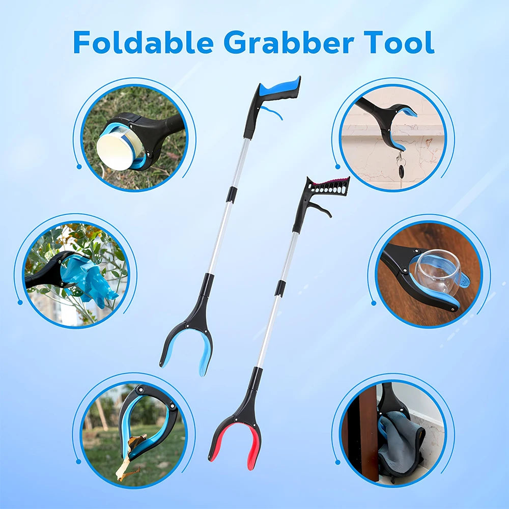 Foldable Grabber 32 Inch Extra Long Reacher Pickers Garbage Pick Up