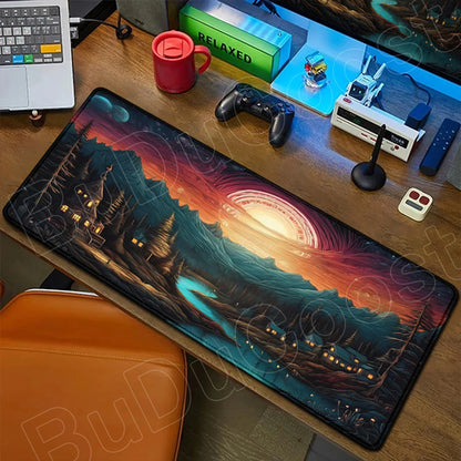 HD Print Starry Night MousePad Non-Slip Rubber Large Laptop Computer