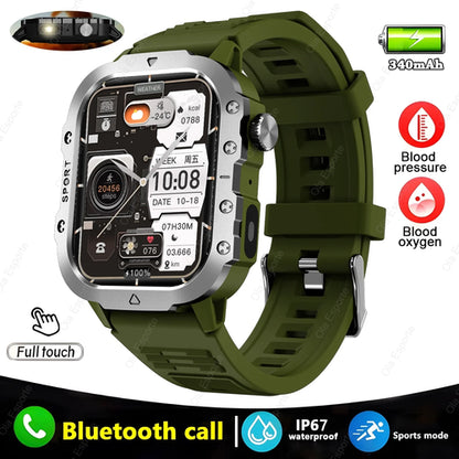 Military Sports Smart Watch 2.01" HD Touch Screen Bluetooth Call LED