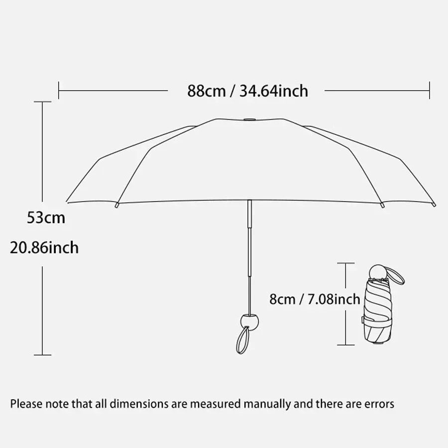 Sun Umbrella Travel Umbrella Compact Ultralight Mini Portable