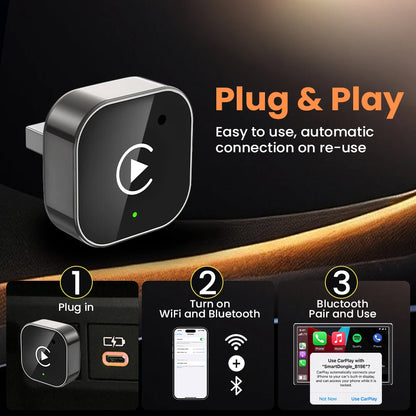 2In1 Wireless CarPlay Android Auto Adapter USB Dongle Smart Mini Box