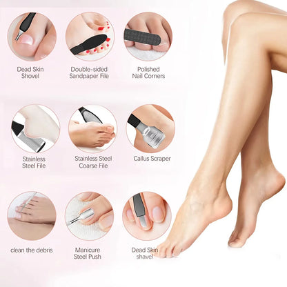 Rechargeable Electric Foot File 1+10 Set Callus Remover Machine