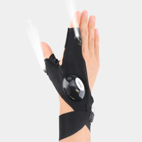 LED Half Finger Glove for Men Women Outdoor Waterproof Night Fishing