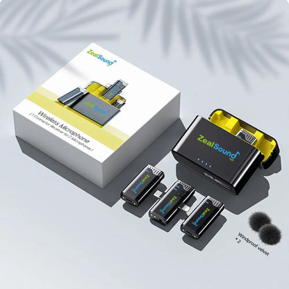 Zealsound Wireless Lavalier Microphone for iPhone iPad Android with