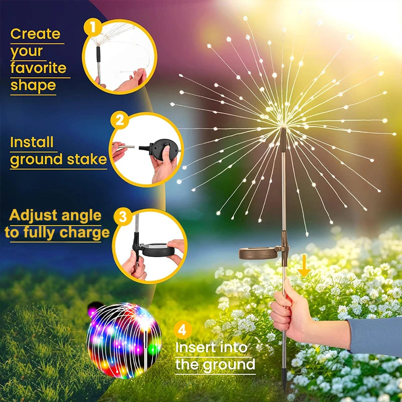 Solar Lights Waterproof Outdoor LED Solar Pathway Christmas