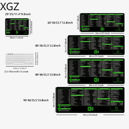 English Mouse Pad Large Excel Text Editor Cheat Sheet Shortcut