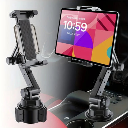 Universal 360 Car Tablet Stand Cup Holder Automobile Mount with Cable