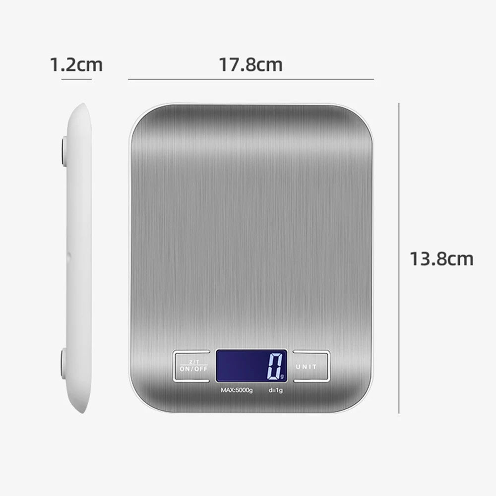 New 5kg/1g Portable Kitchen Scale Coffee Electronic Scale Stainless