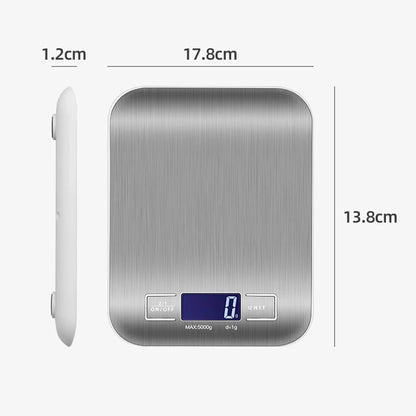 New 5kg/1g Portable Kitchen Scale Coffee Electronic Scale Stainless