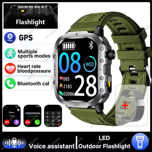 Xiaomi Military Smart Watch Men Waterproof Outdoor Sports Tracker LED