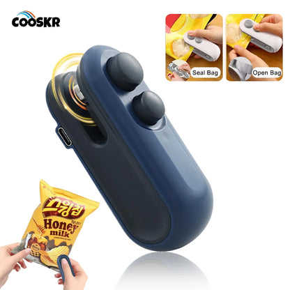 Mini Heat Bag Sealer Rechargeable Food Packaging Heat Sealer Handheald