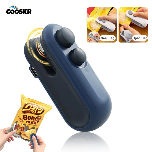 Mini Heat Bag Sealer Rechargeable Food Packaging Heat Sealer Handheald