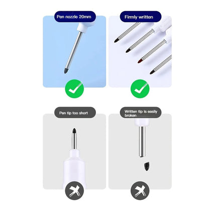 10Pcs/Set Multi-Purpose 20mm Deep Hole Long Nib Head Marker For Metal